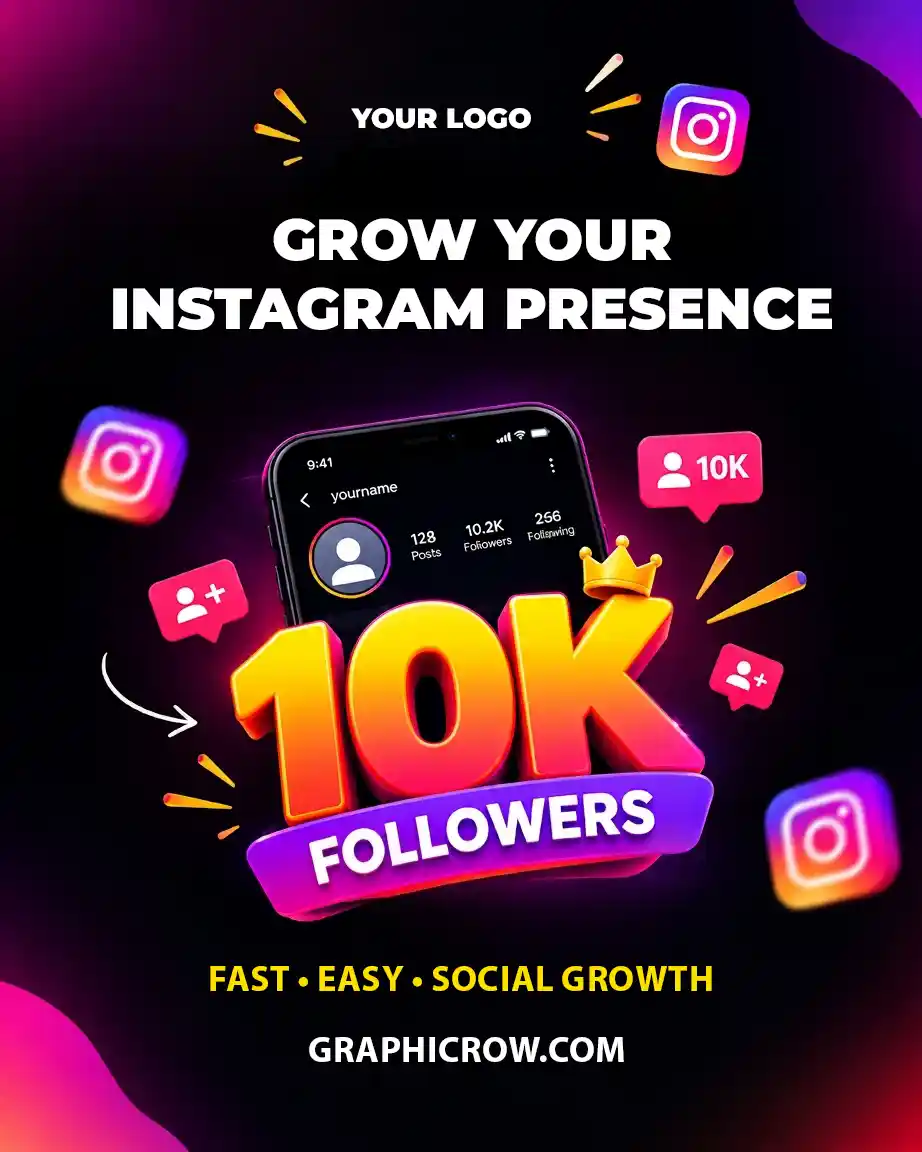 Free Instagram Followers PSD template free download
